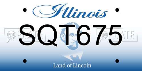 SQT675 Illinois License Plate