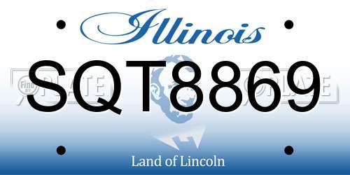 SQT8869 Illinois License Plate
