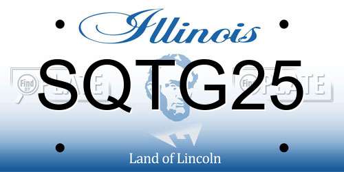 SQTG25 Illinois License Plate