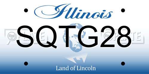 SQTG28 Illinois License Plate