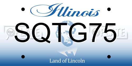 SQTG75 Illinois License Plate