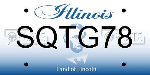 SQTG78 Illinois License Plate