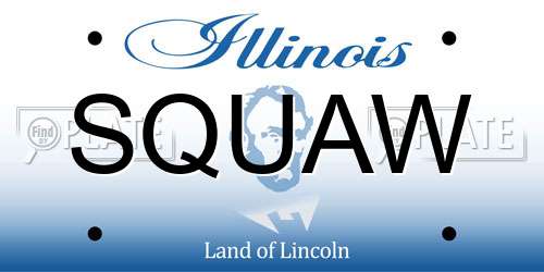 SQUAW Illinois License Plate