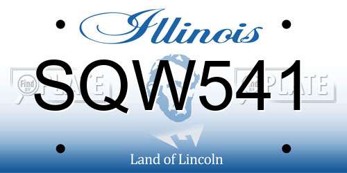 SQW541 Illinois License Plate
