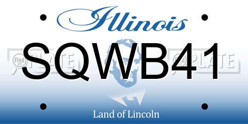SQWB41 Illinois License Plate