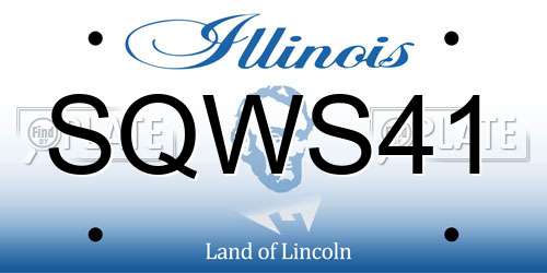 SQWS41 Illinois License Plate