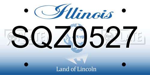 SQZ0527 Illinois License Plate