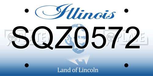 SQZ0572 Illinois License Plate