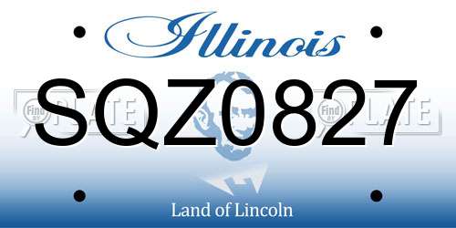 SQZ0827 Illinois License Plate