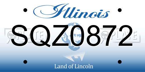 SQZ0872 Illinois License Plate