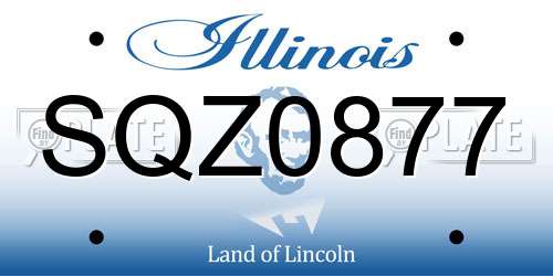 SQZ0877 Illinois License Plate
