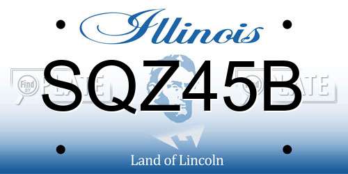 SQZ45B Illinois License Plate