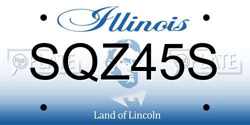 SQZ45S Illinois License Plate