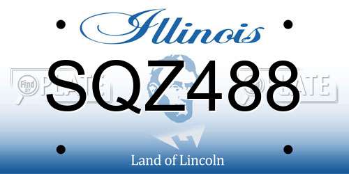 SQZ488 Illinois License Plate