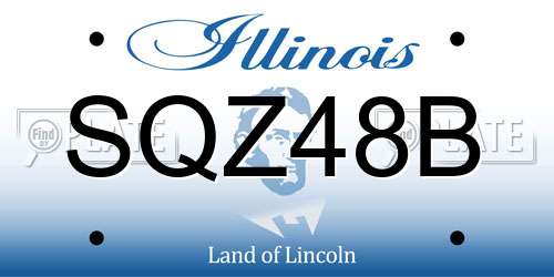 SQZ48B Illinois License Plate