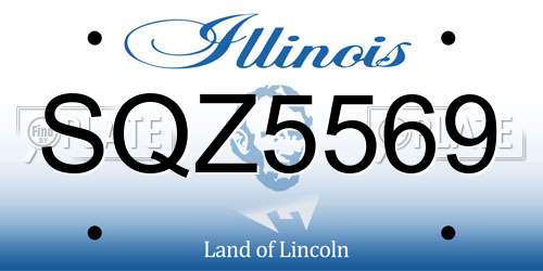 SQZ5569 Illinois License Plate