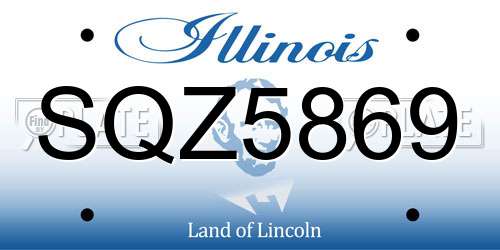 SQZ5869 Illinois License Plate