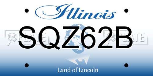 SQZ62B Illinois License Plate