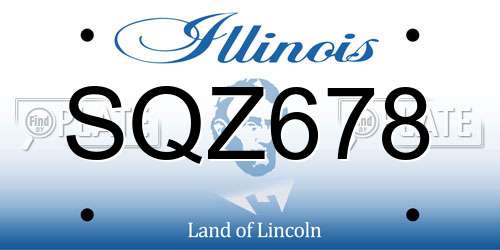 SQZ678 Illinois License Plate
