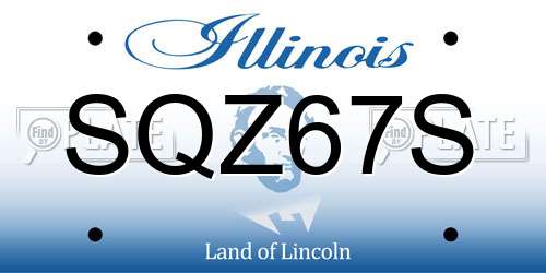 SQZ67S Illinois License Plate