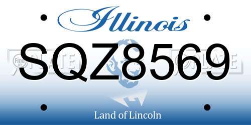 SQZ8569 Illinois License Plate