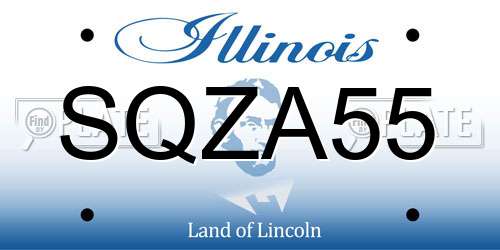 SQZA55 Illinois License Plate