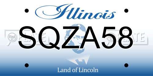 SQZA58 Illinois License Plate