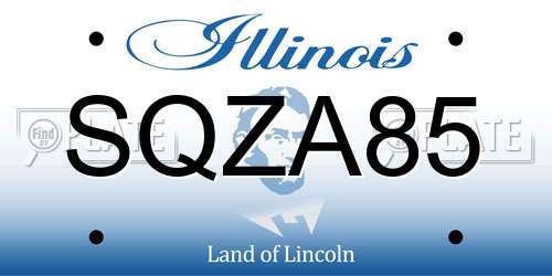 SQZA85 Illinois License Plate