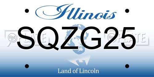 SQZG25 Illinois License Plate