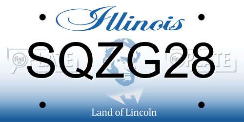 SQZG28 Illinois License Plate