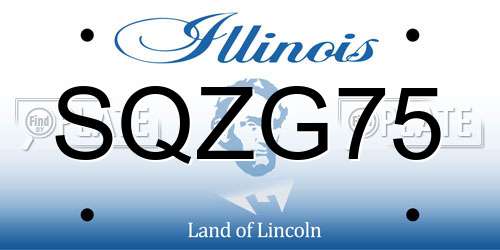 SQZG75 Illinois License Plate