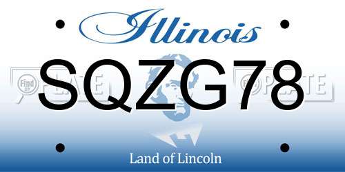 SQZG78 Illinois License Plate
