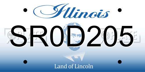 SR0D205 Illinois License Plate