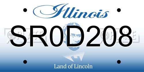 SR0D208 Illinois License Plate