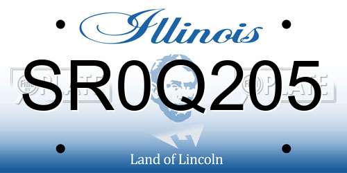 SR0Q205 Illinois License Plate