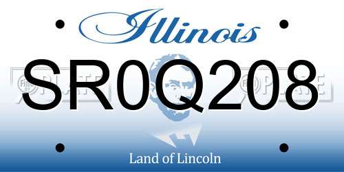 SR0Q208 Illinois License Plate