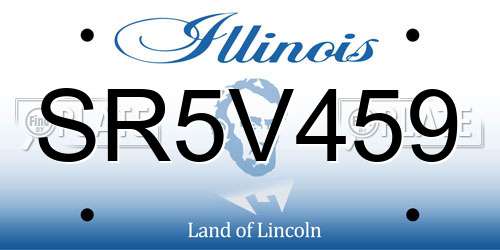 SR5V459 Illinois License Plate