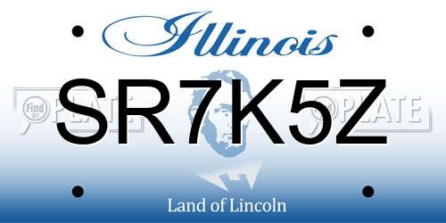 SR7K5Z Illinois License Plate