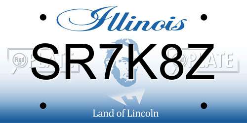 SR7K8Z Illinois License Plate