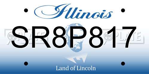 SR8P817 Illinois License Plate