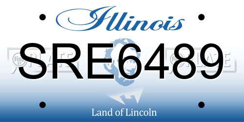 SRE6489 Illinois License Plate