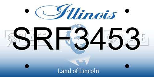 SRF3453 Illinois License Plate