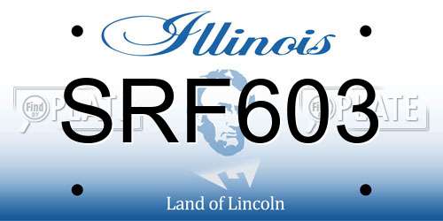 SRF603 Illinois License Plate