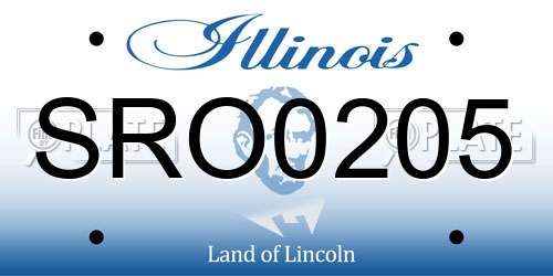 SRO0205 Illinois License Plate