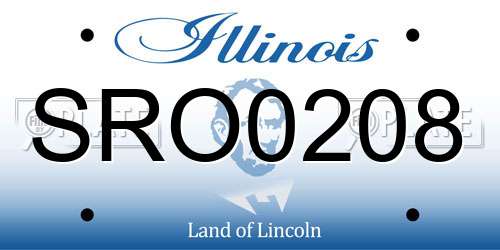 SRO0208 Illinois License Plate