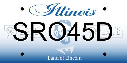SRO45D Illinois License Plate