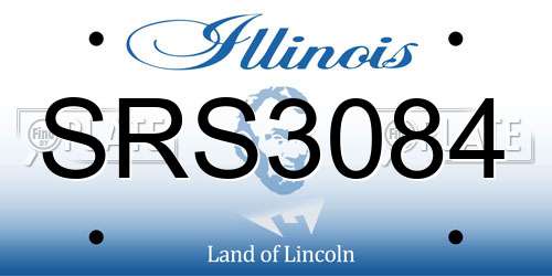 SRS3084 Illinois License Plate