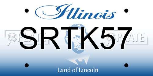 SRTK57 Illinois License Plate