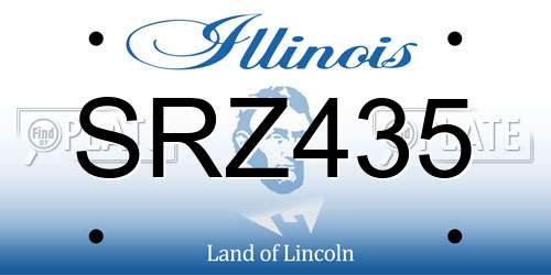 SRZ435 Illinois License Plate