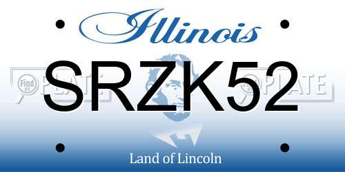 SRZK52 Illinois License Plate